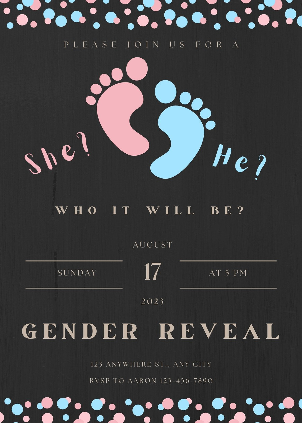 Free Custom Printable Gender Reveal Invitation Templates | Canva inside Free Printable Gender Reveal Invitations