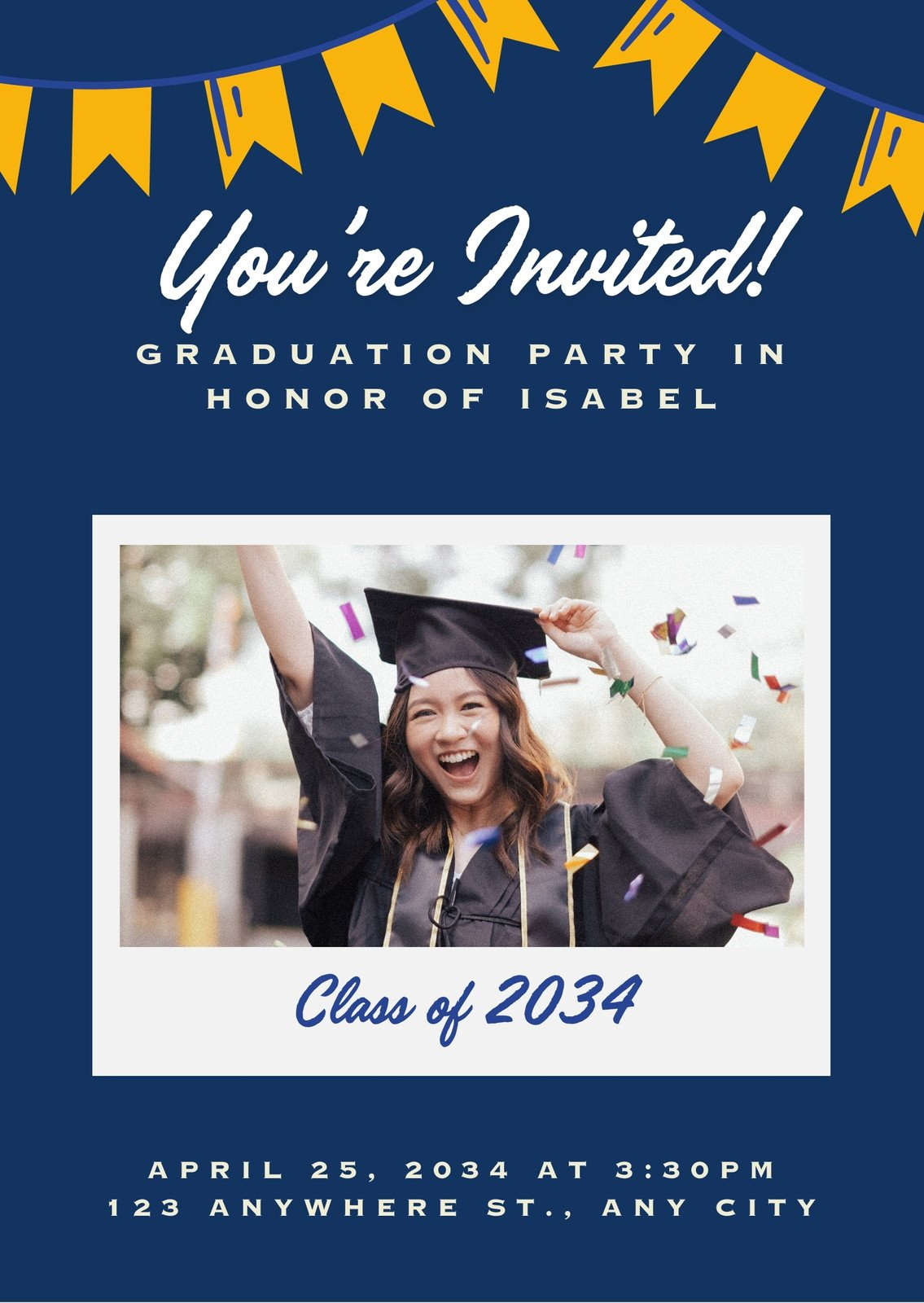 Free, Custom Printable Graduation Announcement Templates | Canva in Free Printable Graduation Announcements