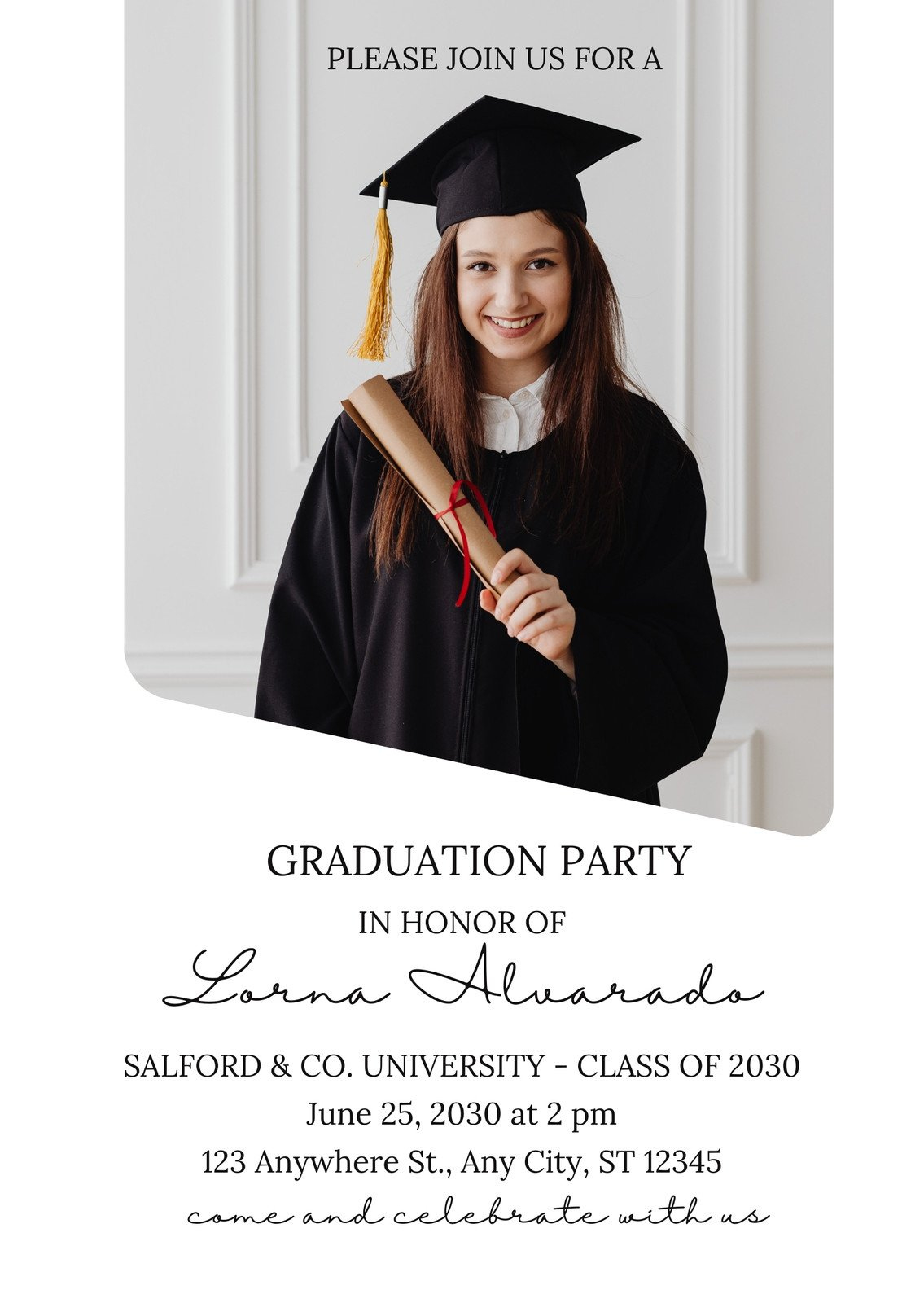 Free Custom Printable Graduation Invitation Templates | Canva regarding Free Printable Graduation Dinner Invitations