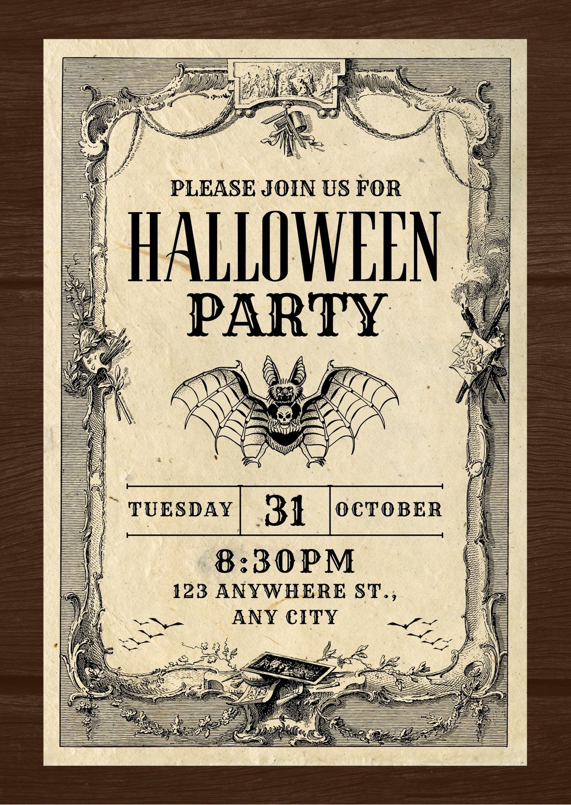 Free Custom Printable Halloween Invitation Templates | Canva with regard to Free Printable Halloween Party Invitations