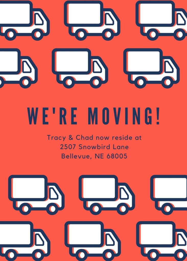 Free, Custom Printable Moving Announcement Templates | Canva Inside We Are Moving Cards Free Printable Free, Custom Printable Moving Announcement Templates | Canva Inside We Are Moving Cards Free Printable