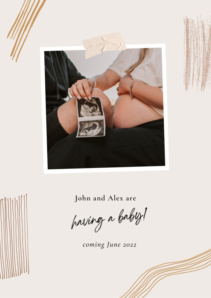 Free, Custom Printable Pregnancy Announcement Templates | Canva With Regard To Free Printable Pregnancy Announcement Cards Free, Custom Printable Pregnancy Announcement Templates | Canva With Regard To Free Printable Pregnancy Announcement Cards