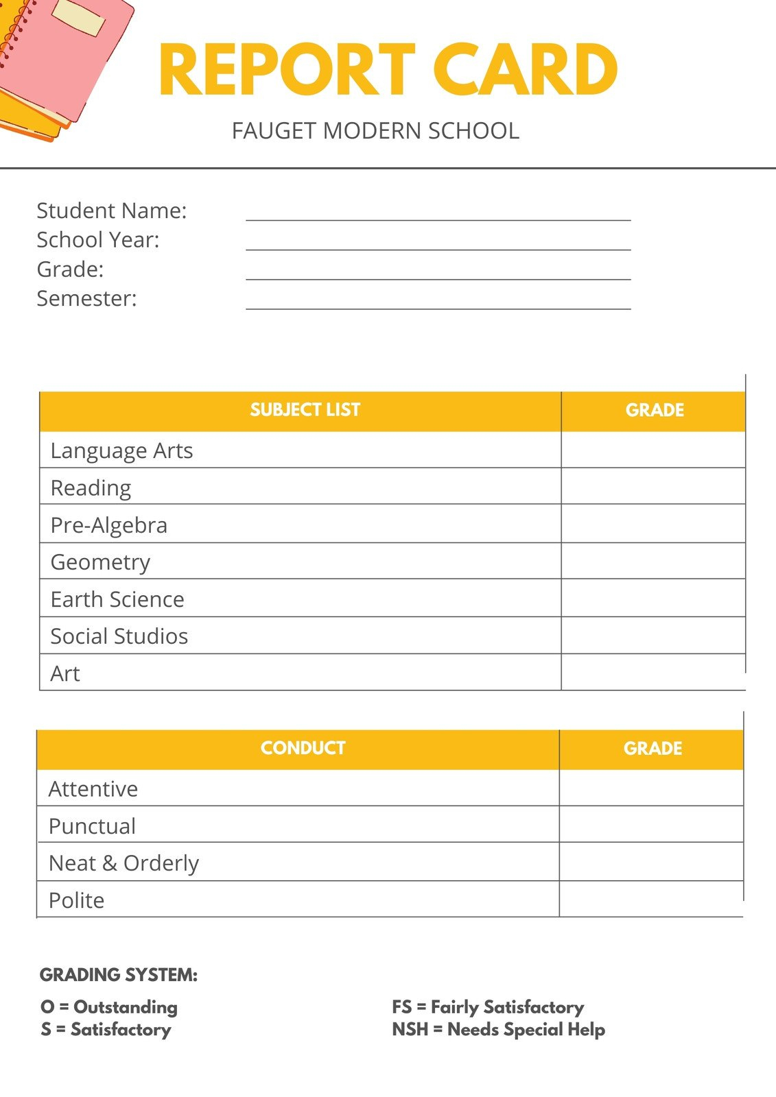 Free Custom Printable Preschool Report Card Templates | Canva with regard to Free Printable Kindergarten Report Cards
