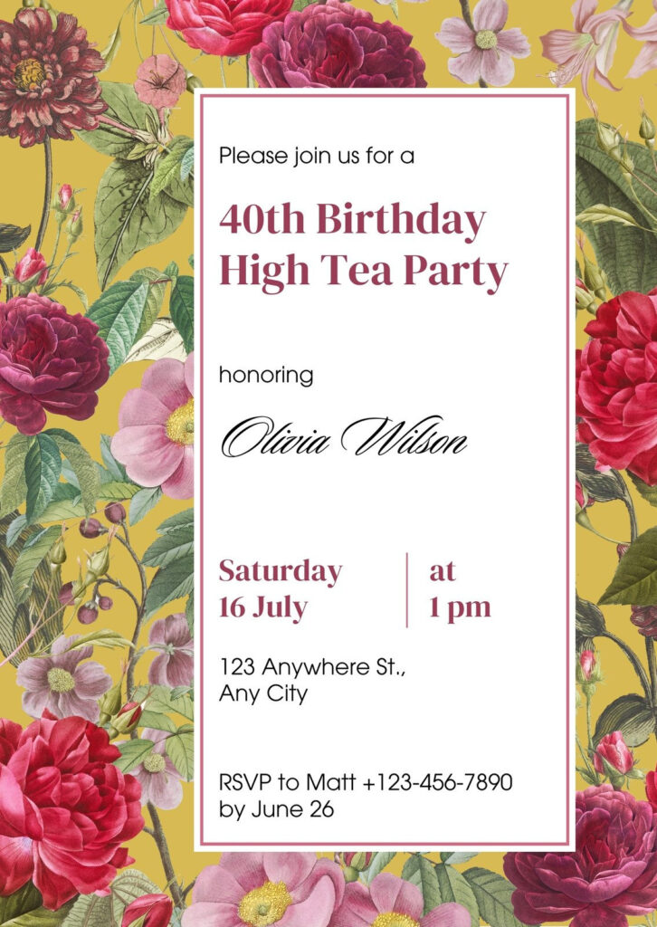 Free Custom Printable Tea Party Invitation Templates | Canva With Free Printable Kitchen Tea Invitation Templates Free Custom Printable Tea Party Invitation Templates | Canva With Free Printable Kitchen Tea Invitation Templates
