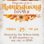 Free Custom Printable Thanksgiving Invitation Templates | Canva With Free Printable Thanksgiving Invitation Templates