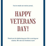 Free Custom Printable Veterans Day Card Templates | Canva With Regard To Veterans Day Free Printable Cards
