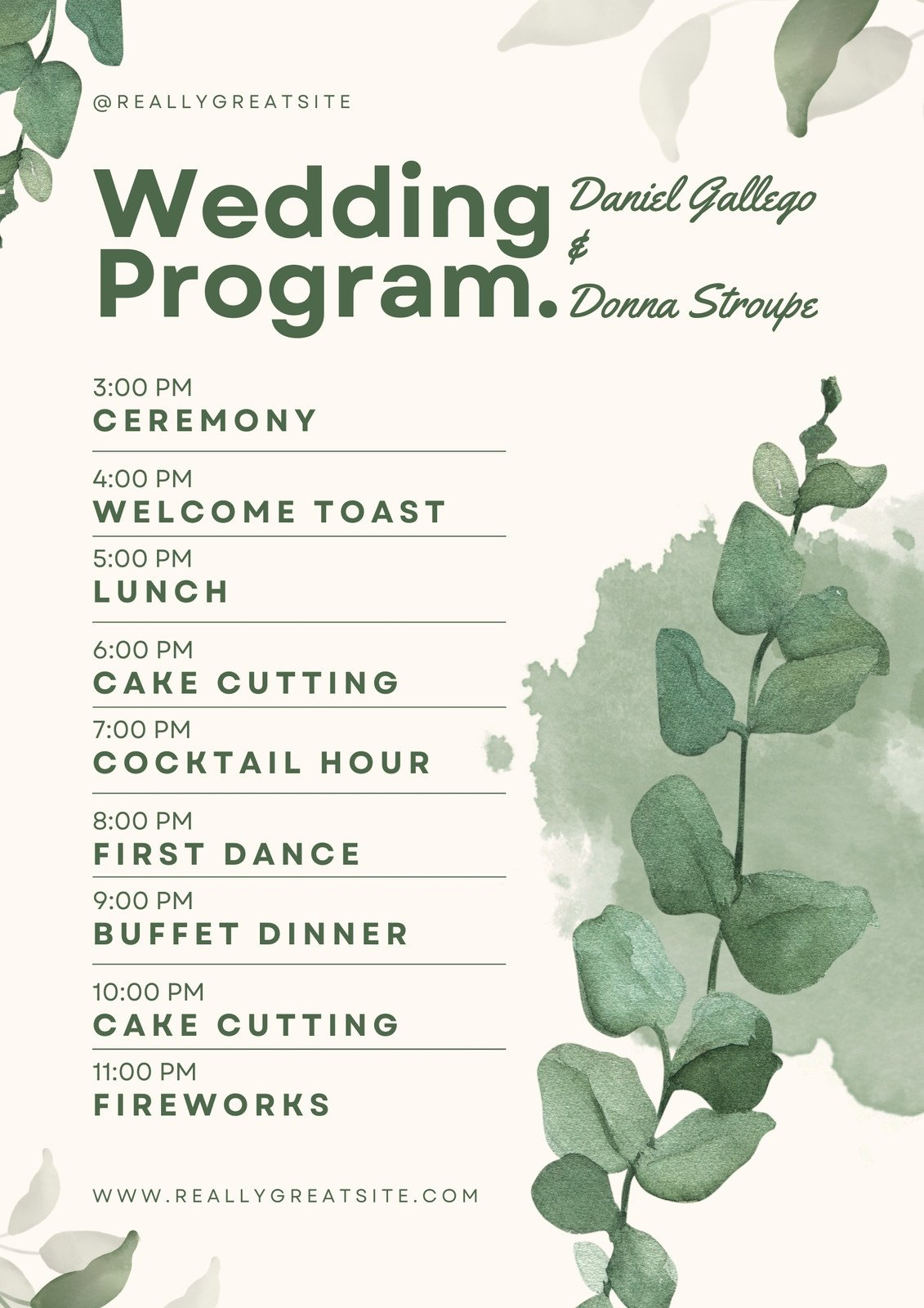 Free, Custom Printable Wedding Program Templates | Canva inside Free Printable Wedding Program Templates