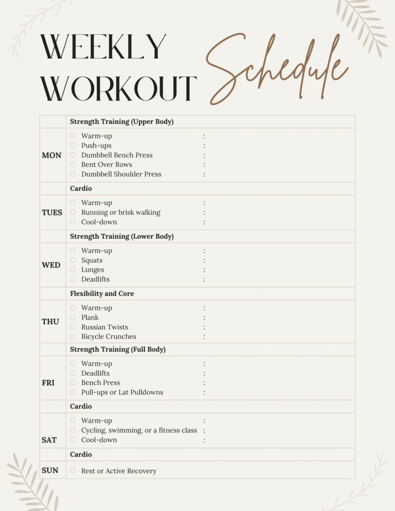 Free, Custom Printable Workout Planner Templates Online | Canva Pertaining To Free Printable Workout Routines