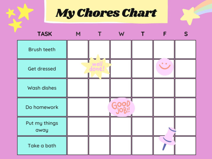 Free Printable Chore Chart Templates