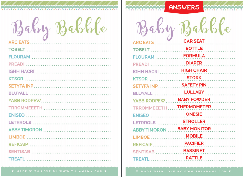 Free & Cute Baby Shower Word Scramble Tulamama Throughout Free Printable Baby Shower Games Word Scramble Free & Cute Baby Shower Word Scramble Tulamama Throughout Free Printable Baby Shower Games Word Scramble