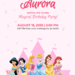 Free Disney Princess Birthday Invitation Template To Edit Online For Disney Princess Birthday Invitations Free Printable