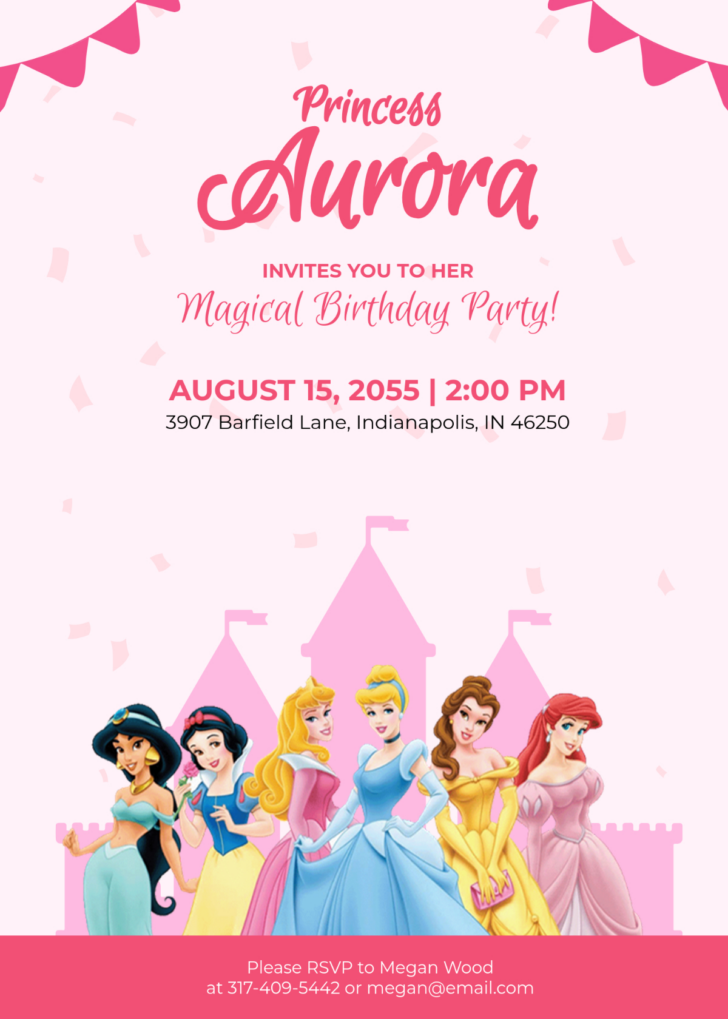Disney Princess Birthday Invitations Free Printable