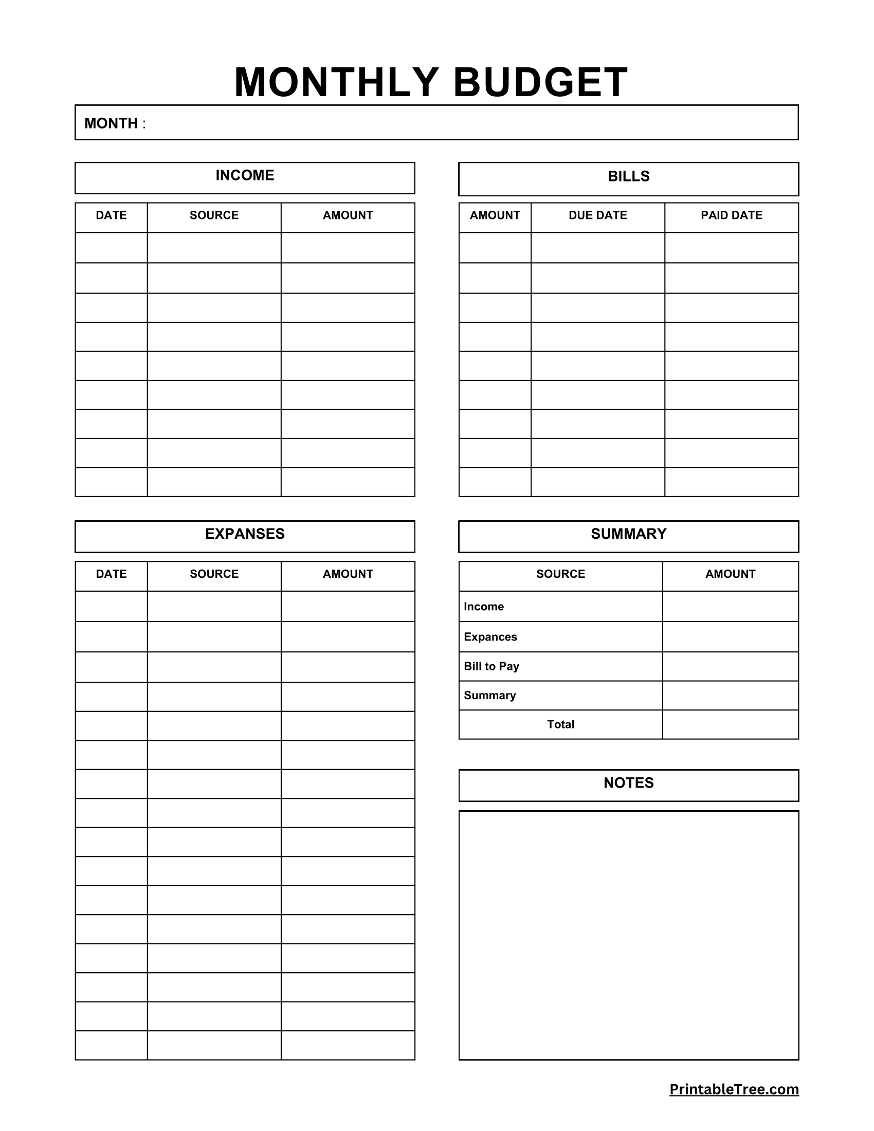 Free Download Printable Monthly Budget Planner Pdf Templates in Free Printable Budget Template Monthly