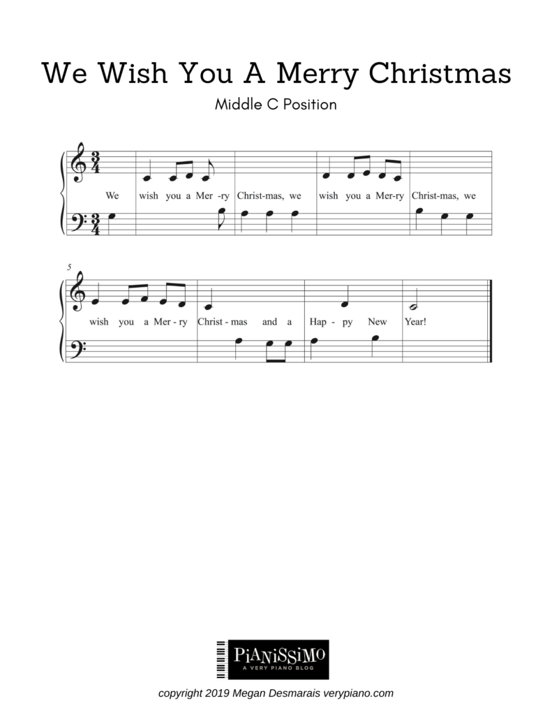 Free Easy Piano Sheet Music: We Wish You A Merry Christmas | Very Pertaining To Free Christmas Piano Sheet Music For Beginners Printable Free Easy Piano Sheet Music: We Wish You A Merry Christmas | Very Pertaining To Free Christmas Piano Sheet Music For Beginners Printable