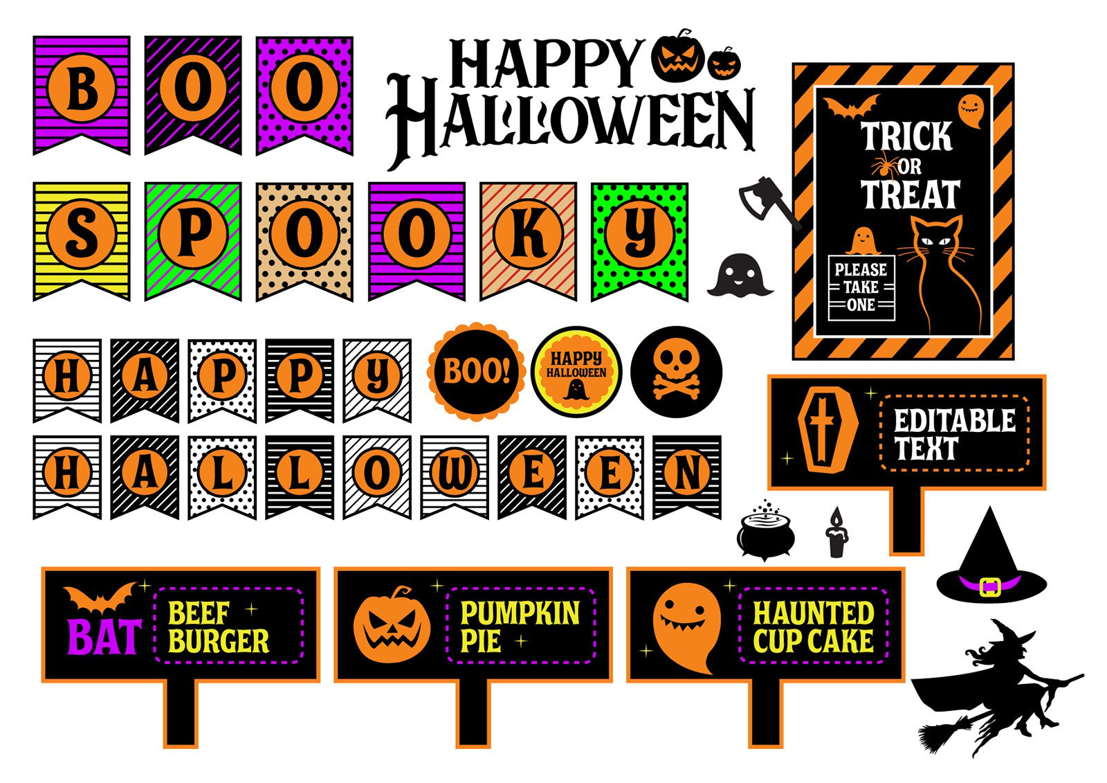 Free Easy To Print &amp;amp; Cut Halloween Party Decorations 2019 regarding Free Printable Halloween Party Decorations