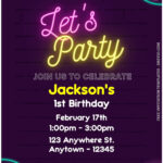 Free Editable Pdf) Glowing Neon Kids Birthday Invitation Templates With Regard To Free Printable Glow In The Dark Birthday Party Invitations