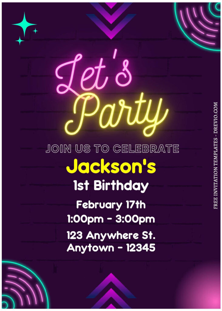 Free Editable Pdf) Glowing Neon Kids Birthday Invitation Templates With Regard To Free Printable Glow In The Dark Birthday Party Invitations Free Editable Pdf) Glowing Neon Kids Birthday Invitation Templates With Regard To Free Printable Glow In The Dark Birthday Party Invitations