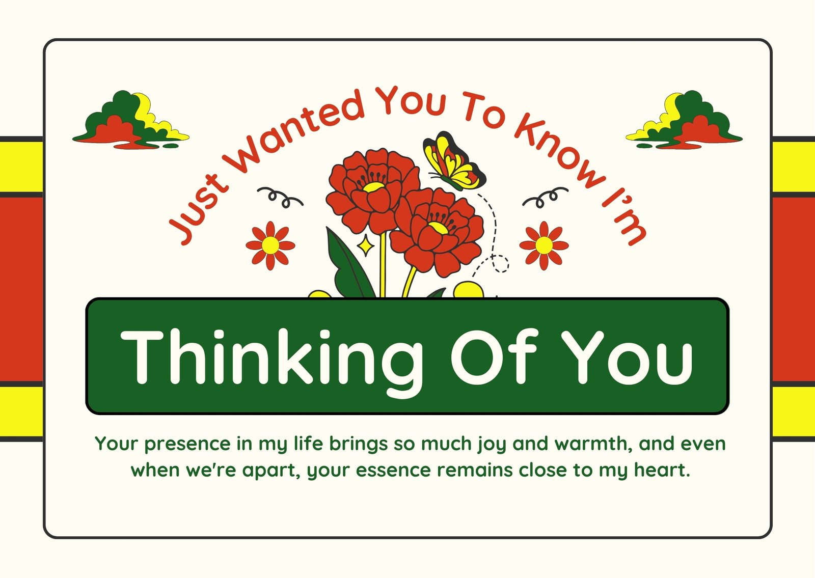 Free, Editable, Printable Thinking Of You Card Templates | Canva throughout Free Printable Funny Thinking of You Cards