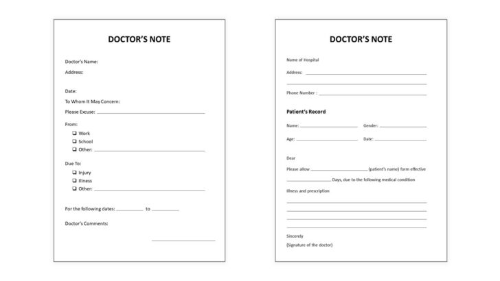 Free Printable Doctor Excuse Notes
