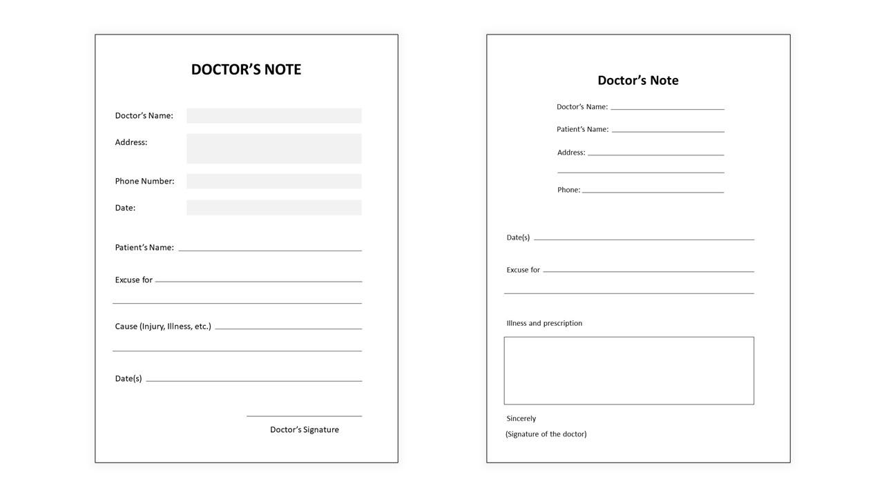 Free Fake Doctors Note Template Powerpoint &amp;amp; Google Slides inside Printable Fake Doctors Notes Free