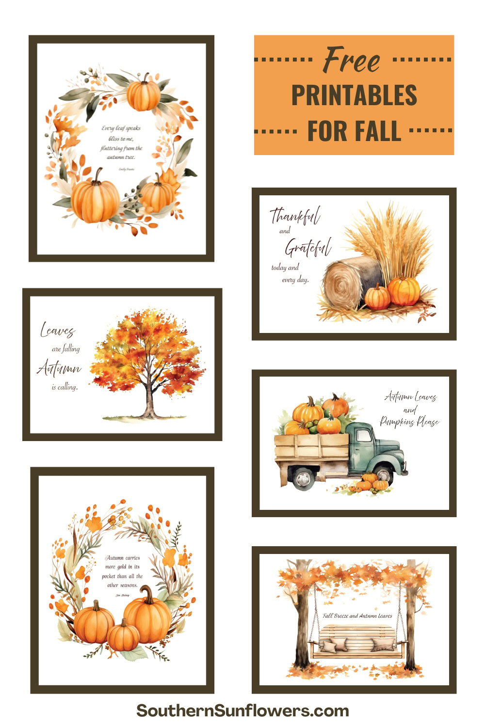 Free Fall Printables For Autumn Decorating - with regard to Free Printable Decor