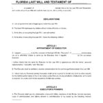 Free Florida Last Will And Testament Form | Cocosign For Free Printable Last Will And Testament Blank Forms Florida
