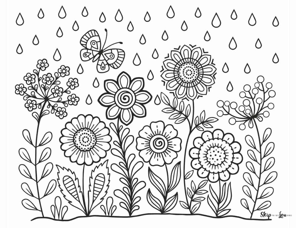 Free Flower Coloring Pages For Kids And Adults | Skip To My Lou With Regard To Free Printable Flower Coloring Pages Free Flower Coloring Pages For Kids And Adults | Skip To My Lou With Regard To Free Printable Flower Coloring Pages