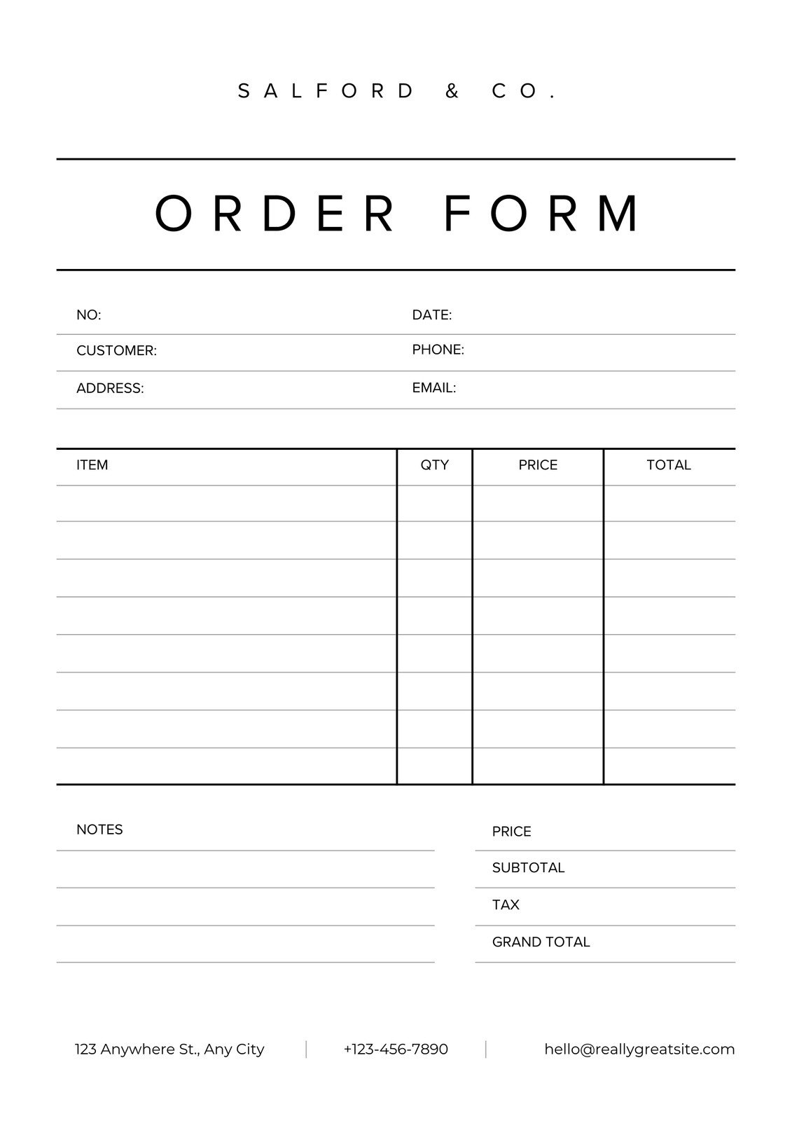 Free Form Document Templates To Customize And Print | Canva inside Free Printable Business Forms