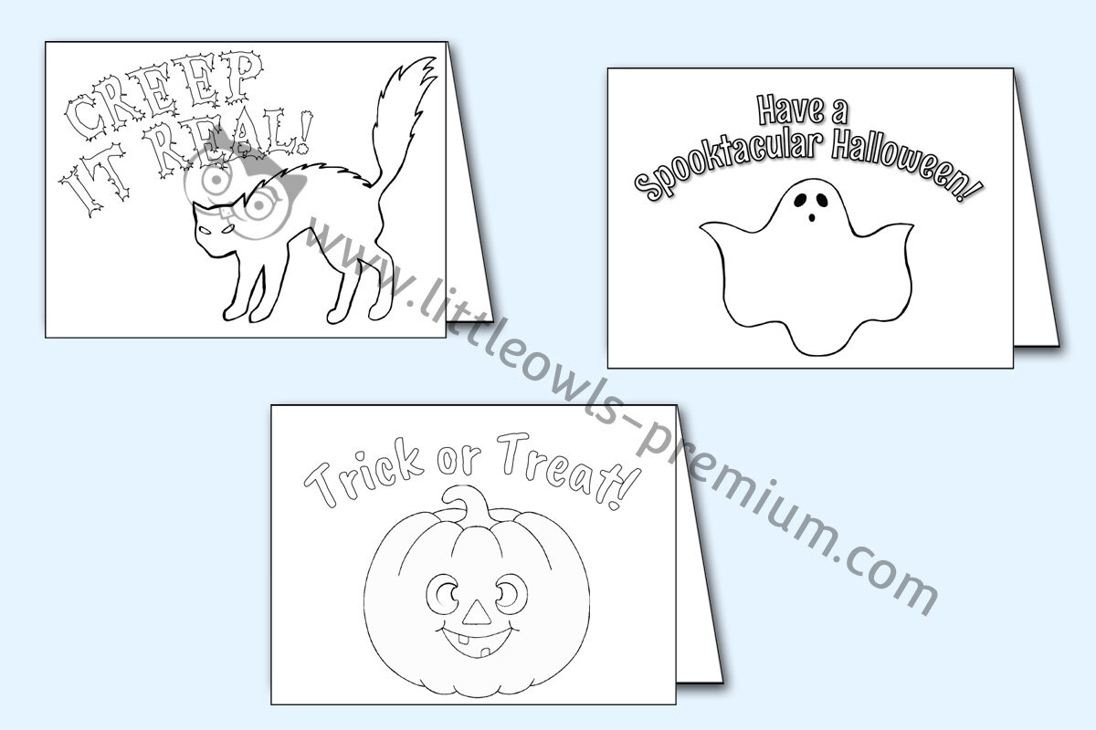 Free Halloween Colouring/Coloring Pages - For Children, Kids pertaining to Printable Halloween Cards to Color For Free