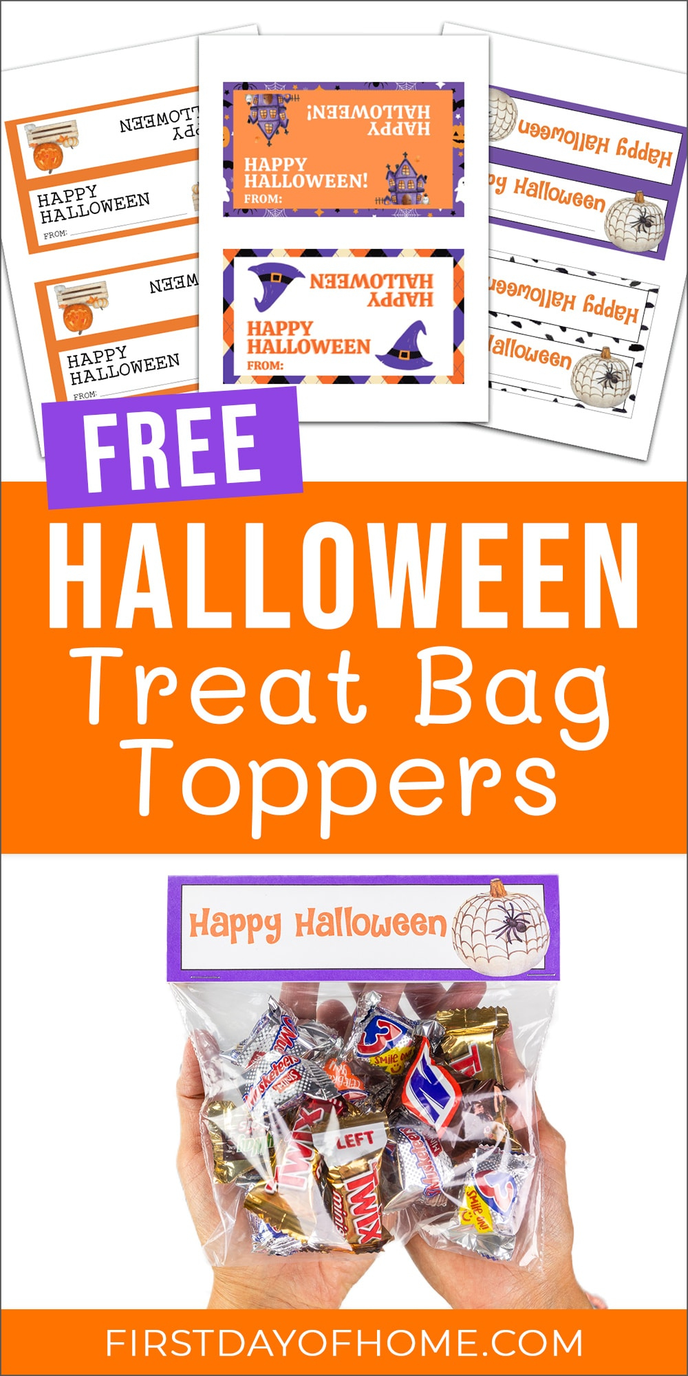 Free Halloween Treat Bag Toppers | First Day Of Home in Free Printable Trick Or Treat Bags