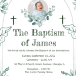 Free Hand Drawn Baptism Invitation Template To Edit Online Inside Free Printable Baptism Invitations