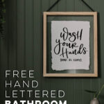 Free Hand Lettered Printable Bathroom Signs   Lemon Thistle Within Free Printable Bathroom Quotes