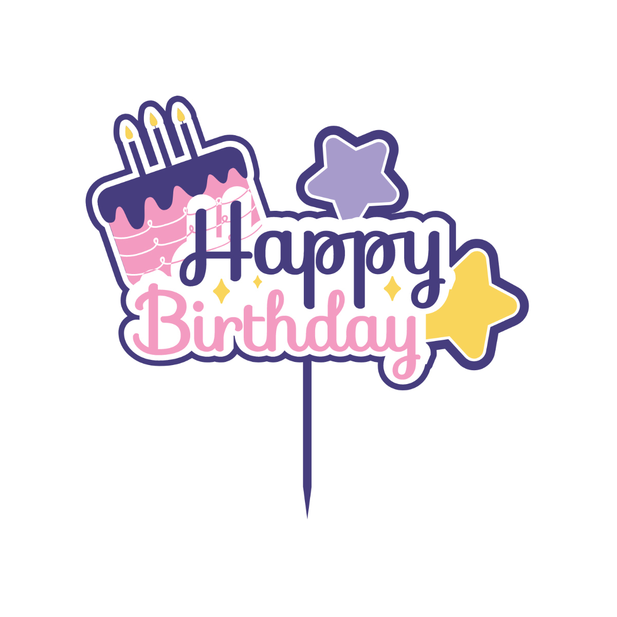 Free Happy Birthday Cake Topper Vector Template To Edit Online throughout Free Printable Happy Birthday Cake Topper