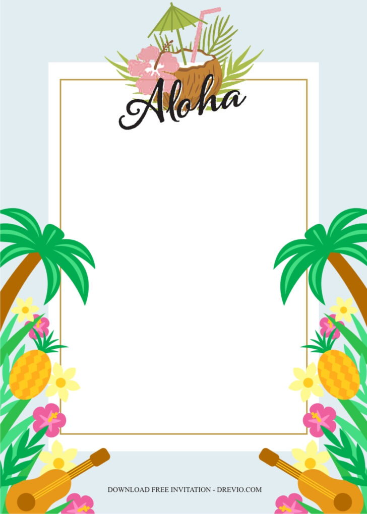 Hawaiian Party Invitations Free Printable