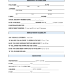 Free Job Application Forms (2)   Pdf | Word – Eforms Pertaining To Free Printable Employment Application