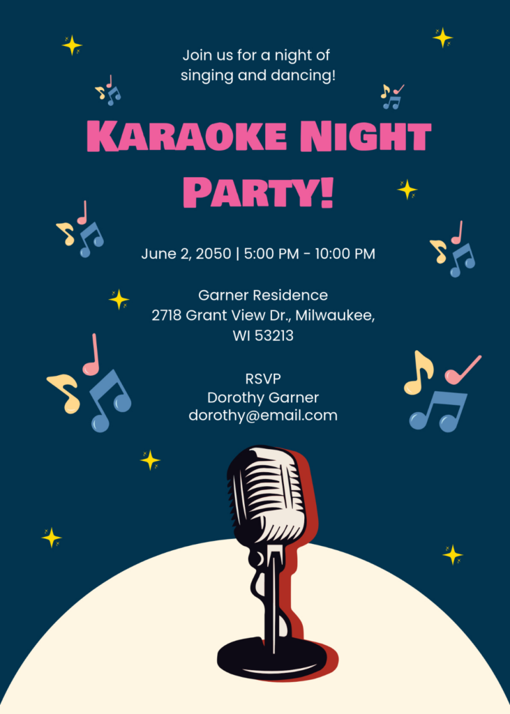 Free Karaoke Invitation Template To Edit Online Regarding Free Printable Karaoke Party Invitations Free Karaoke Invitation Template To Edit Online Regarding Free Printable Karaoke Party Invitations