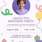 Free Kids Birthday Invitation Templates, Editable And Printable Within Free Printable Birthday Invitations For Kids