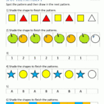 Free Kindergarten Worksheets Spot The Patterns Pertaining To Free Printable Sequencing Worksheets For Kindergarten
