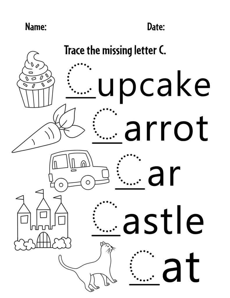Free Letter C Worksheets For Preschool ⋆ The Hollydog Blog throughout Free Printable Preschool Worksheets Letter C