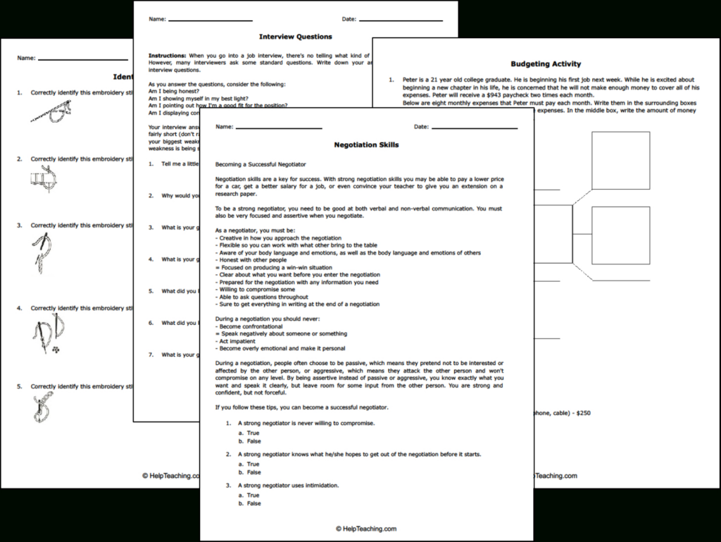 Free Life And Money Skills Worksheets Pertaining To Free Printable Life Skills Worksheets For Adults Free Life And Money Skills Worksheets Pertaining To Free Printable Life Skills Worksheets For Adults
