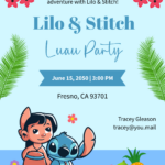 Free Lilo And Stitch Luau Invitation Template To Edit Online With Free Printable Luau Baby Shower Invitations