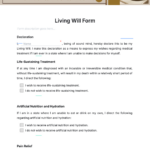 Free Living Will Form Template To Edit Online In Free Online Printable Living Wills