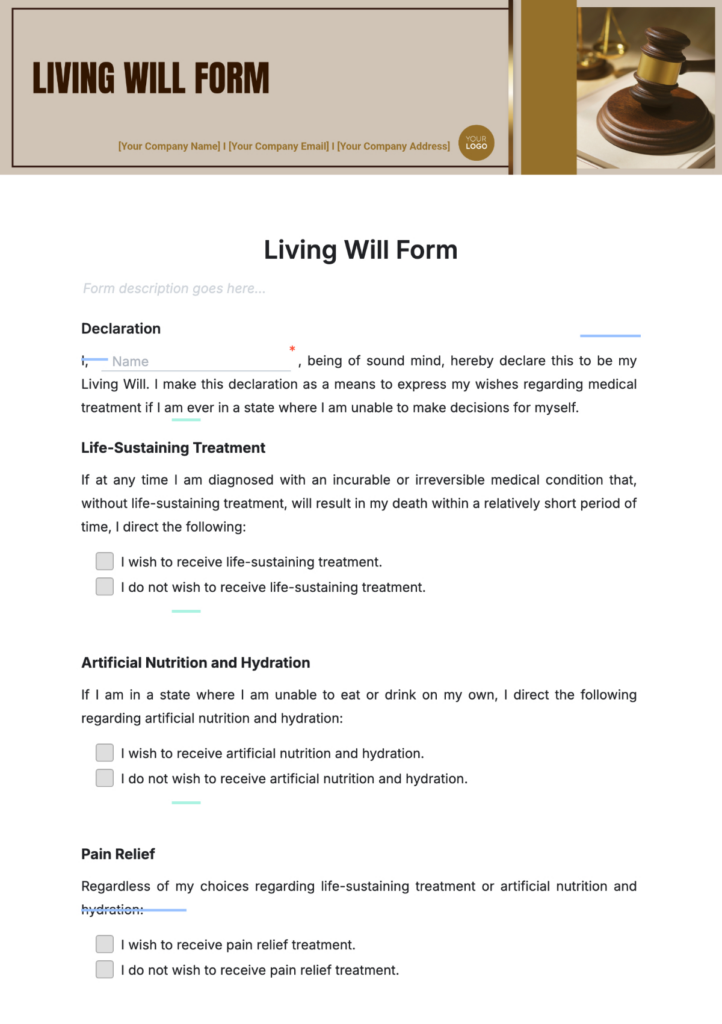 Free Living Will Form Template To Edit Online In Free Online Printable Living Wills Free Living Will Form Template To Edit Online In Free Online Printable Living Wills