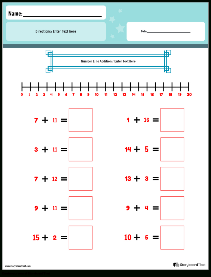 Free Printable Number Line Worksheets