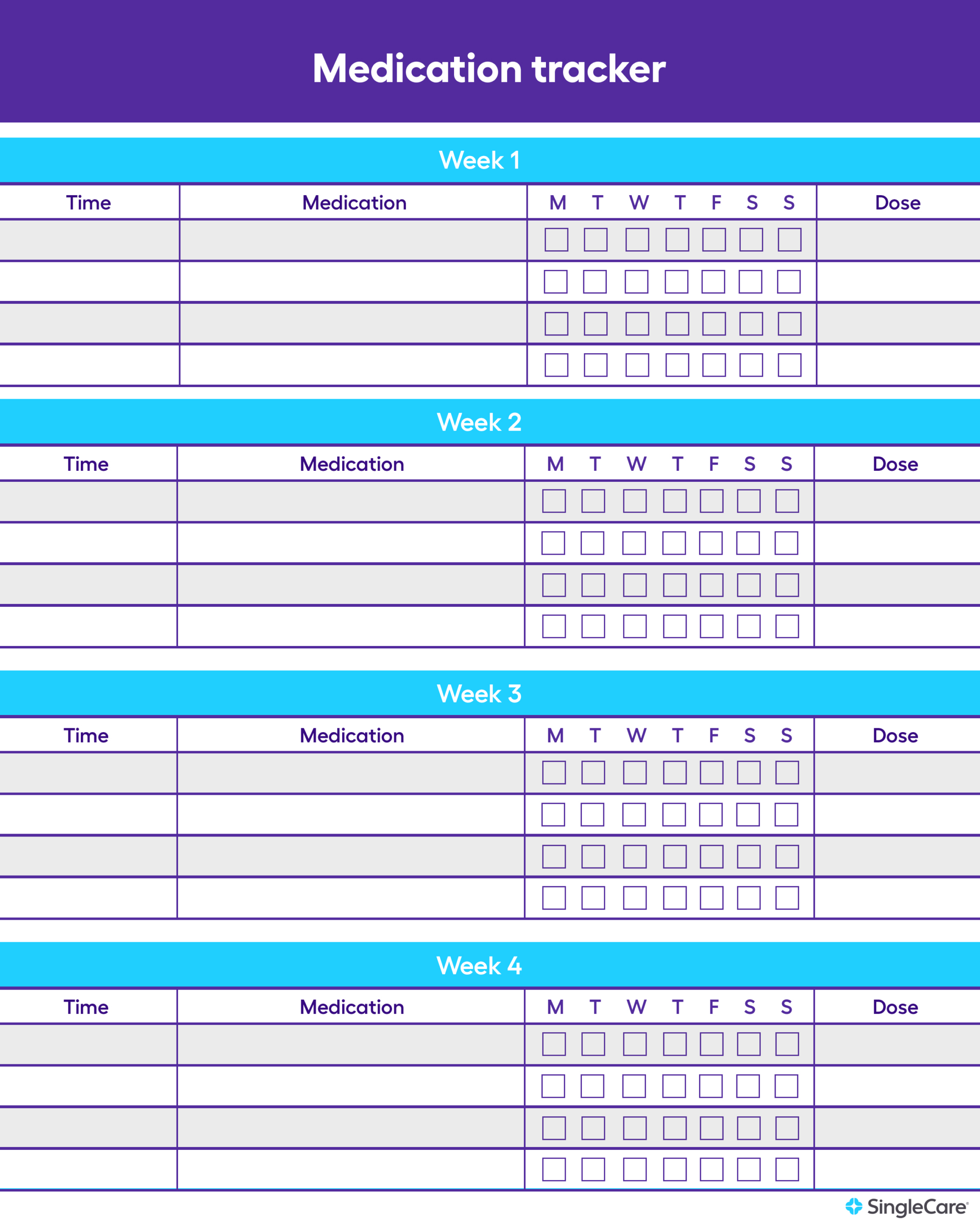 Free Medication List Templates For Patients And Caregivers with Medication Chart Printable Free