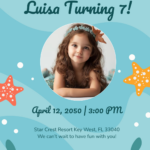 Free Mermaid Birthday Party Invitation Template To Edit Online Pertaining To Mermaid Birthday Invitations Free Printable