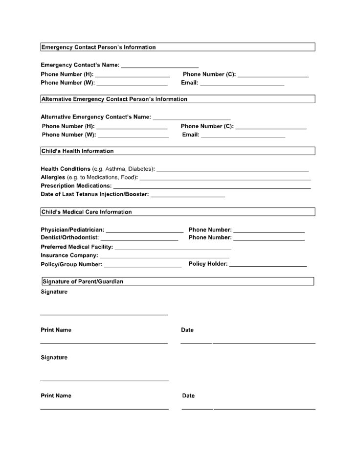 Free Printable Medical Consent Form