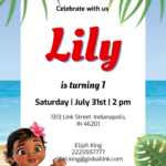 Free Moana Birthday Invitation Template To Edit Online In Free Moana Printable Invitations