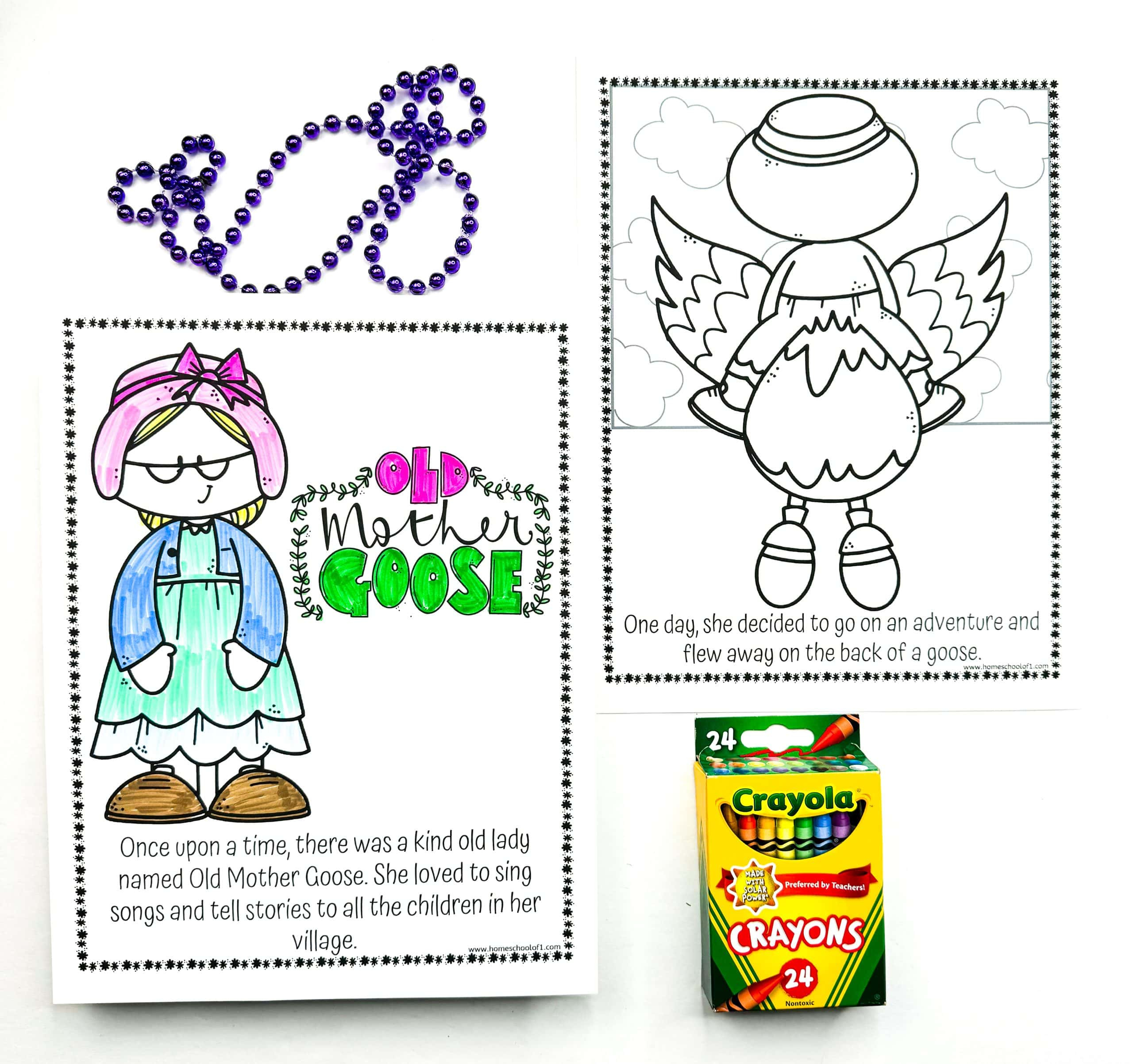 Free Mother Goose Coloring Page | Nursery Rhyme Fun for Mother Goose Coloring Pages Free Printable