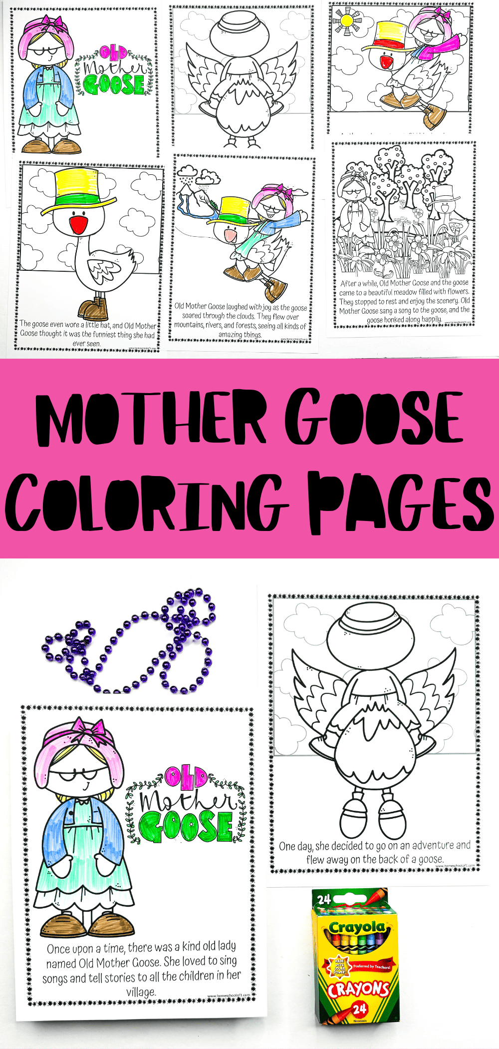 Free Mother Goose Coloring Page | Nursery Rhyme Fun with Mother Goose Coloring Pages Free Printable